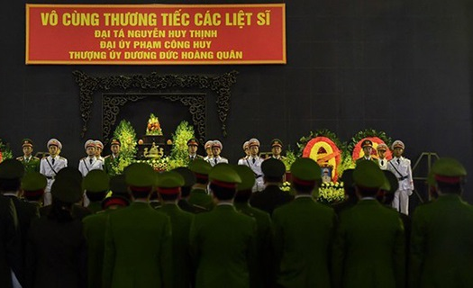 Tổ chức trọng thể lễ tang 3 chiến sĩ hy sinh khi làm nhiệm vụ tại xã Đồng Tâm